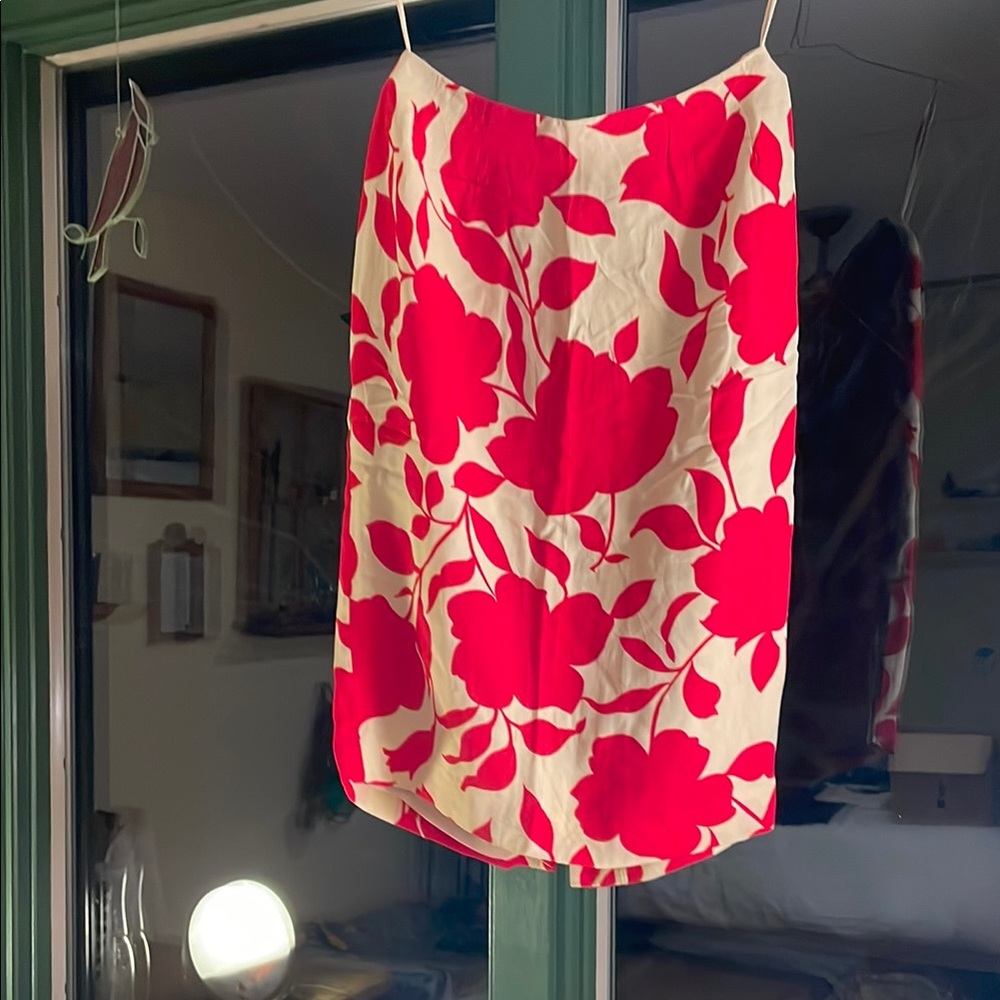 Floral Red and Cream Skirt